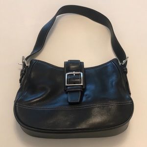 Coach Black Leather Shoulder Bag!